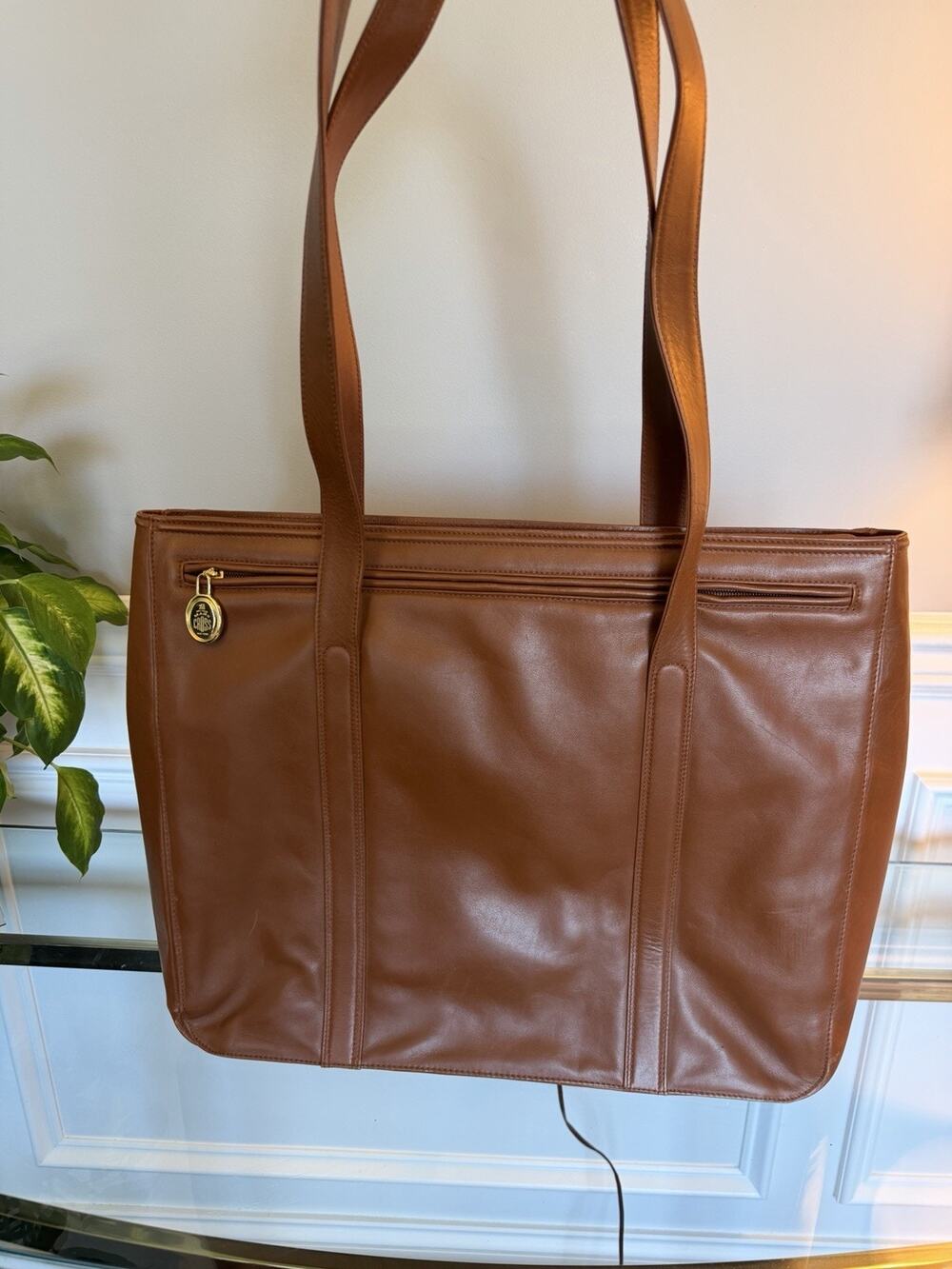 Vtg Mark Cross Tote Bag Italian Leather Made In Italy